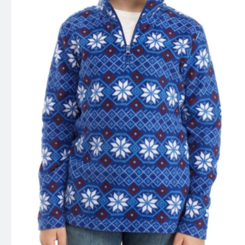 Crown and Ivy Kids Toddler Boy Fairisle Print Polar  Fleece 3T Blue